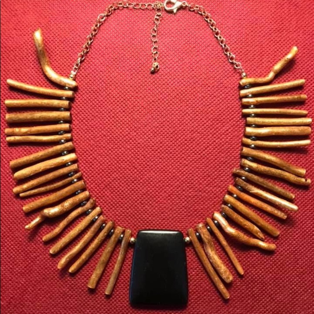 Contemporary Navajo Coral Spike Necklace
